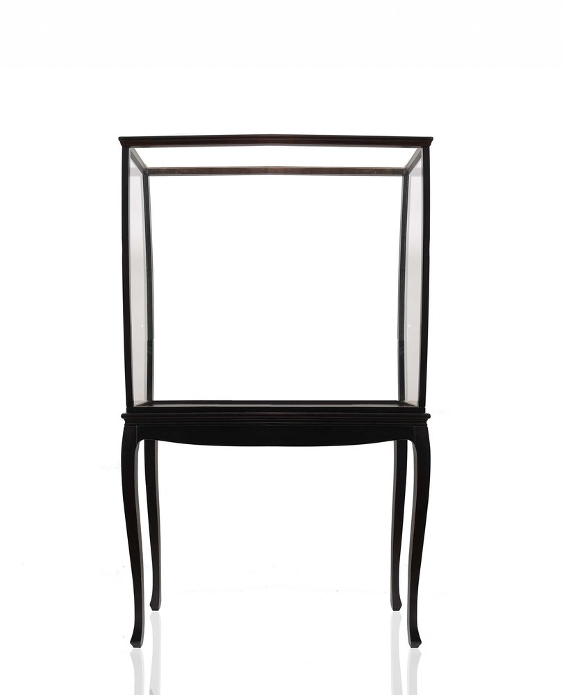 Expositor estándar de vidrio transparente y negro de 14"