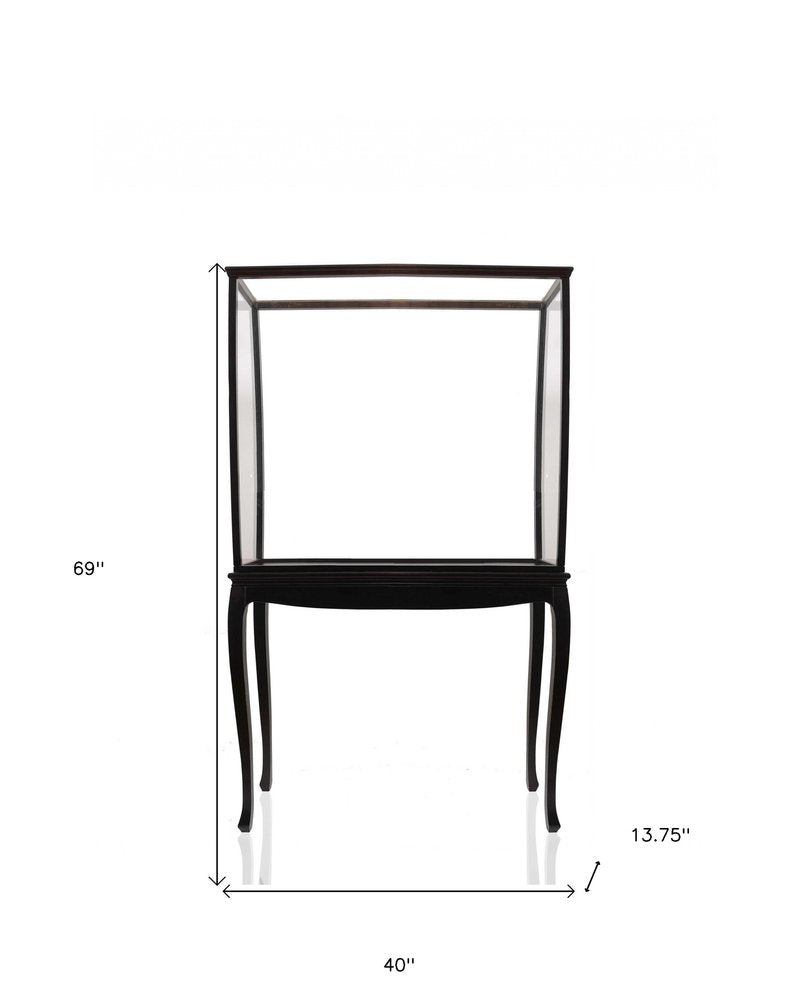 Expositor estándar de vidrio transparente y negro de 14"