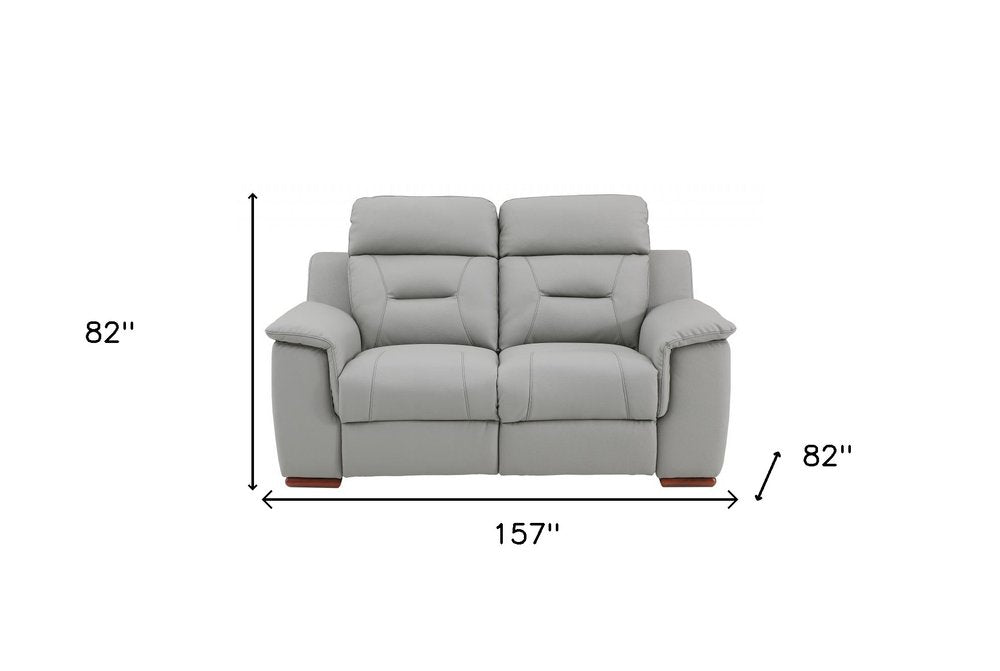 Conjunto de asientos para cinco personas de cuero genuino gris de dos piezas para interiores