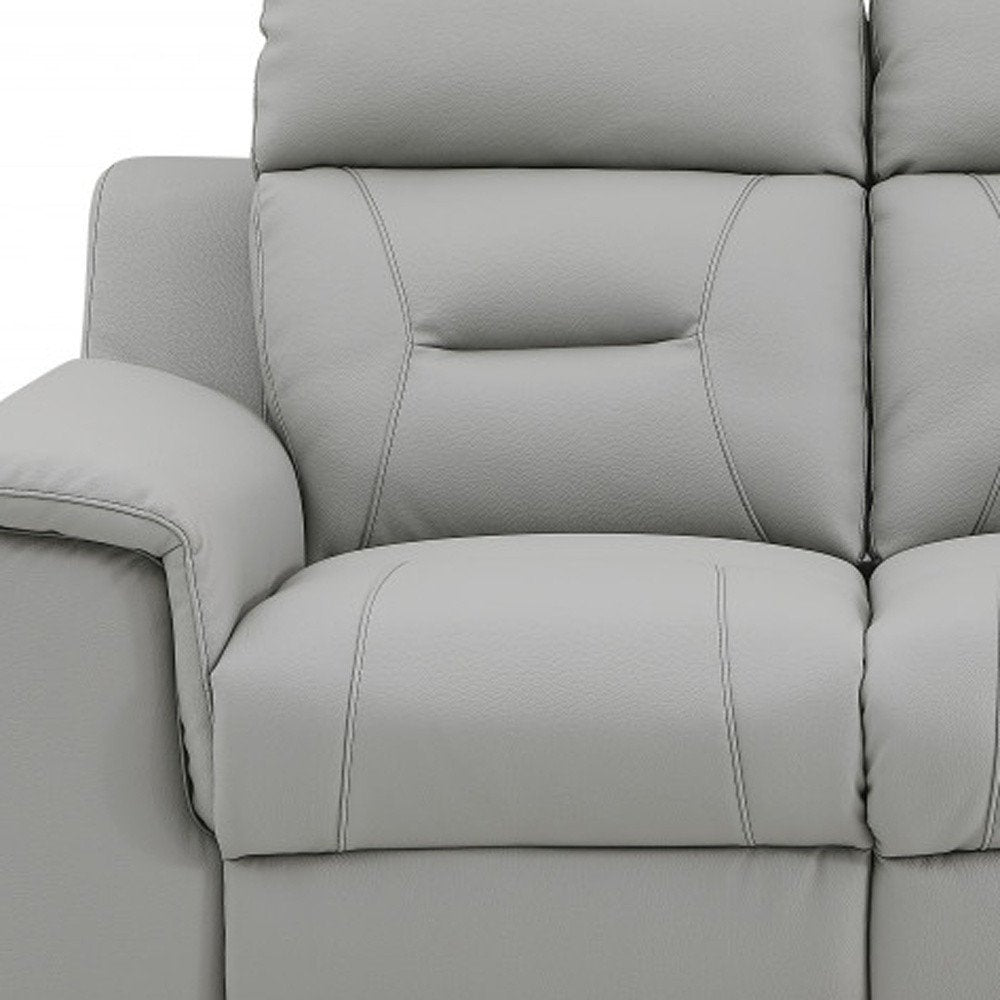 Conjunto de asientos para cinco personas de cuero genuino gris de dos piezas para interiores