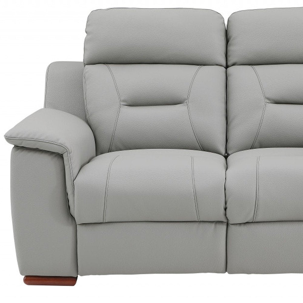 Conjunto de asientos para cinco personas de cuero genuino gris de dos piezas para interiores
