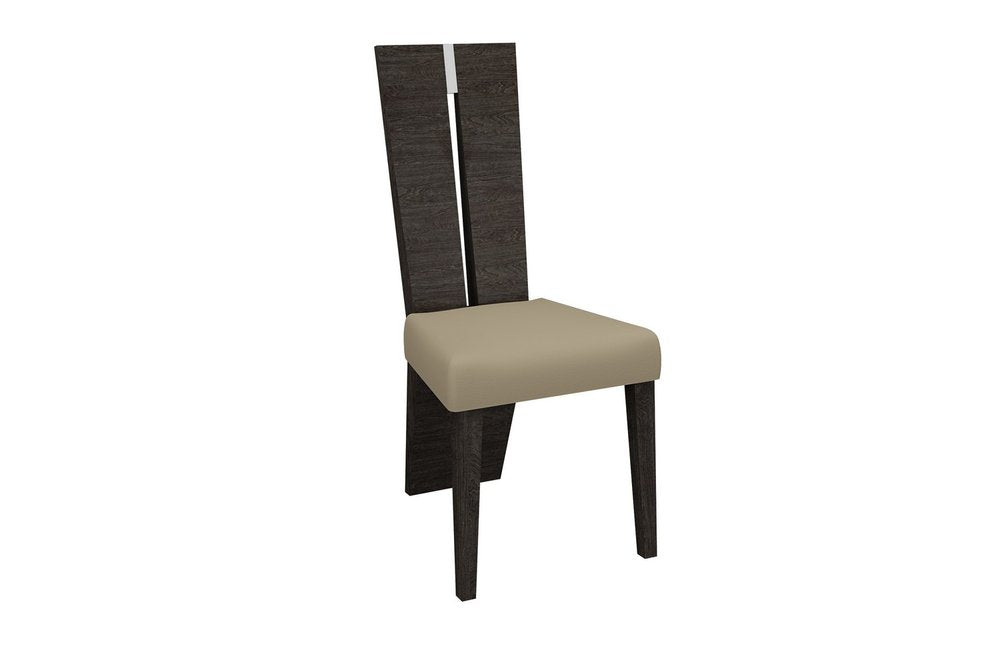 Juego de comedor gris de siete piezas con seis sillas