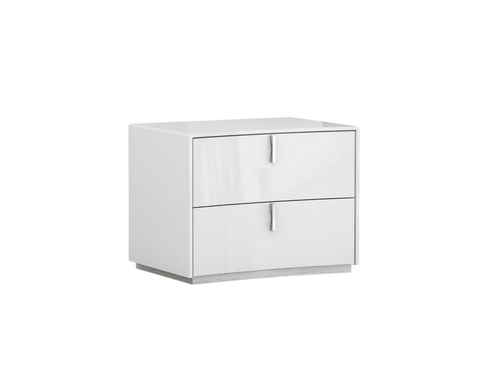 Juego de dormitorio de cuatro piezas de madera maciza blanca y manufacturada con espejo