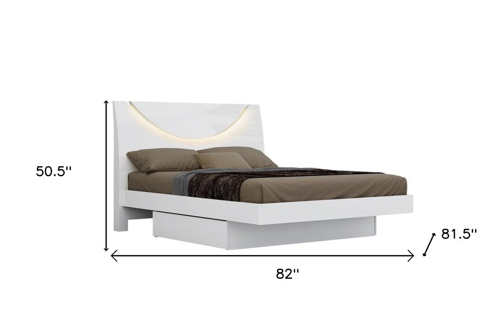 Juego de dormitorio de cuatro piezas de madera maciza blanca y manufacturada con espejo