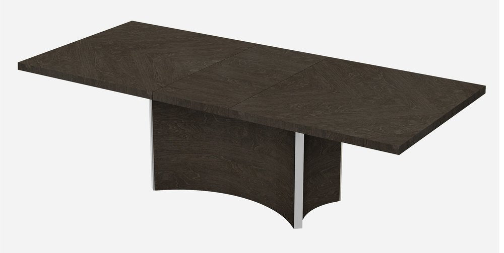 Juego de comedor de siete piezas de madera maciza gris con seis sillas