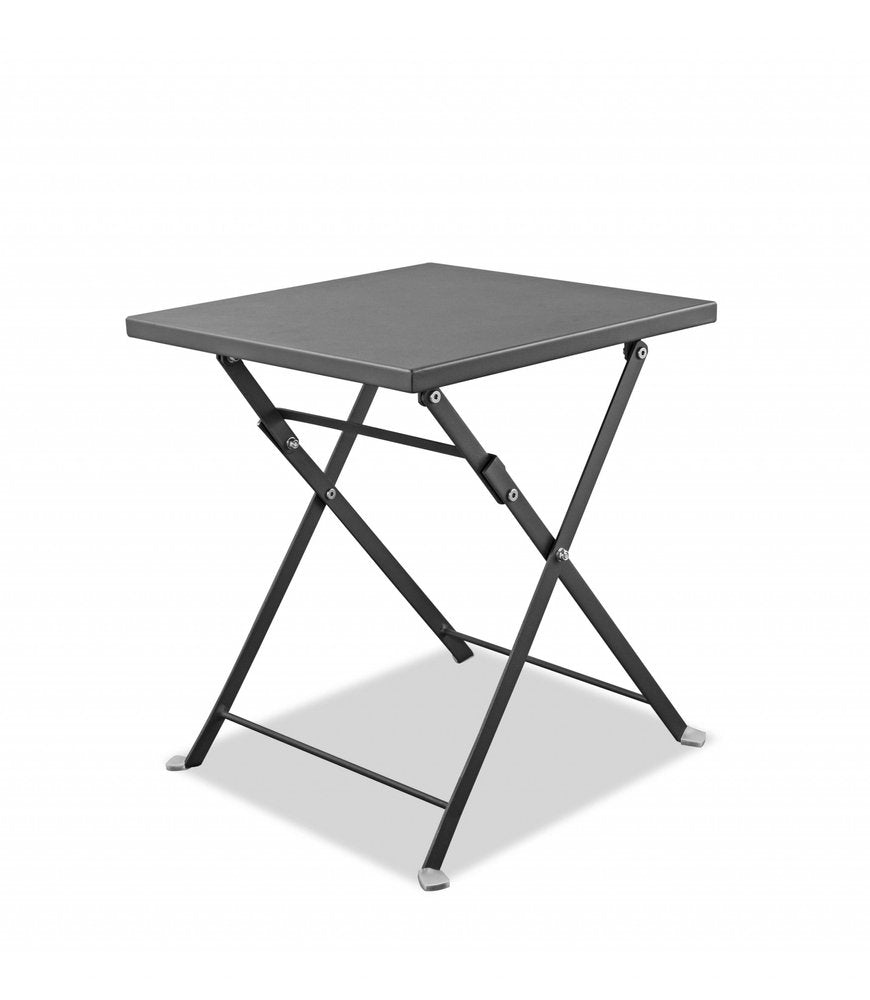 Mesa auxiliar cuadrada de acero inoxidable gris de 18"