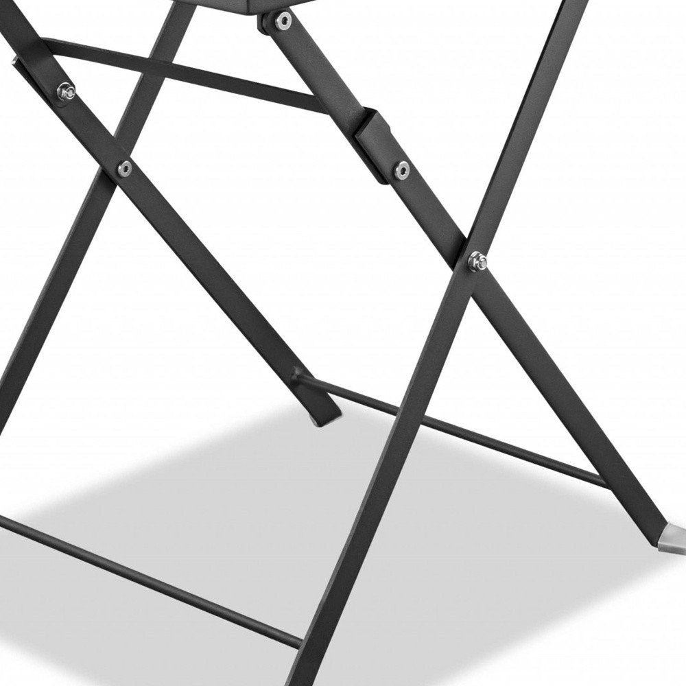 Mesa auxiliar cuadrada de acero inoxidable gris de 18"