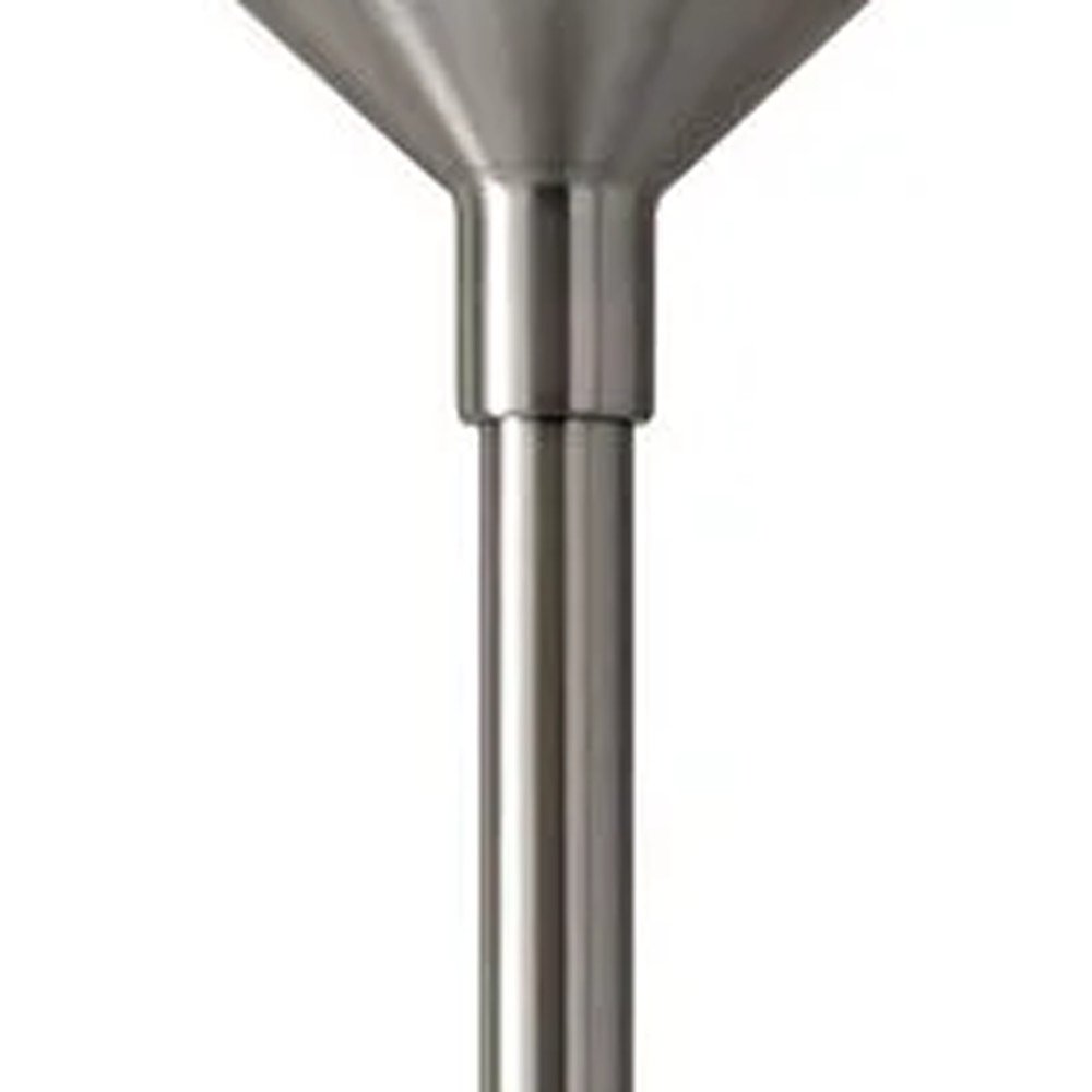 73" Black And White Torchiere Floor Lamp With White Acrylic Cone Shade