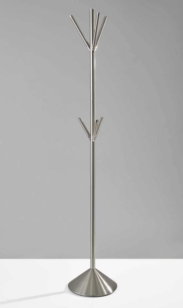 Perchero piramidal de acero cepillado de 30 x 172 cm
