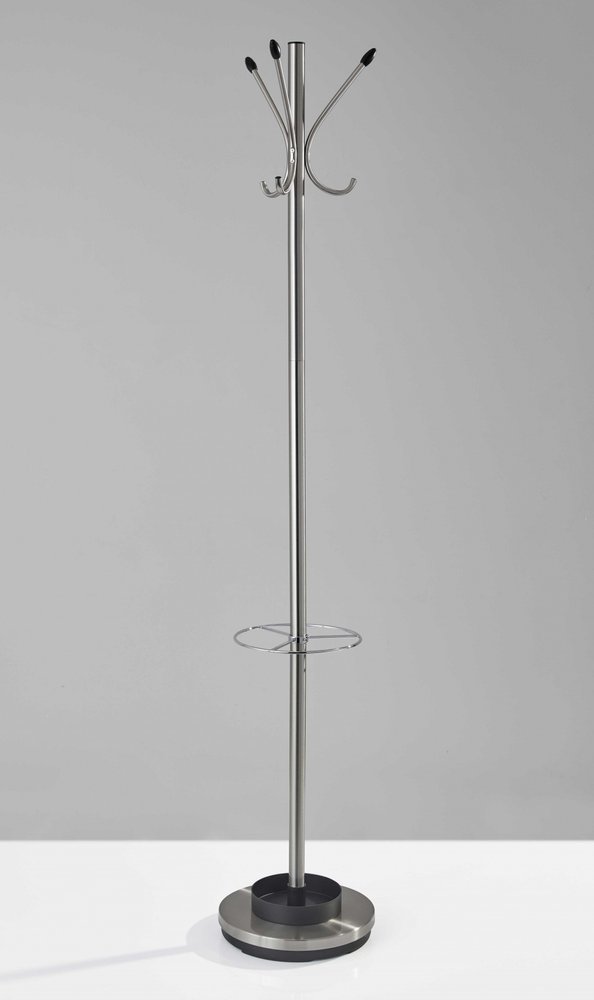 Perchero de pie de acero cepillado de 13" x 68"