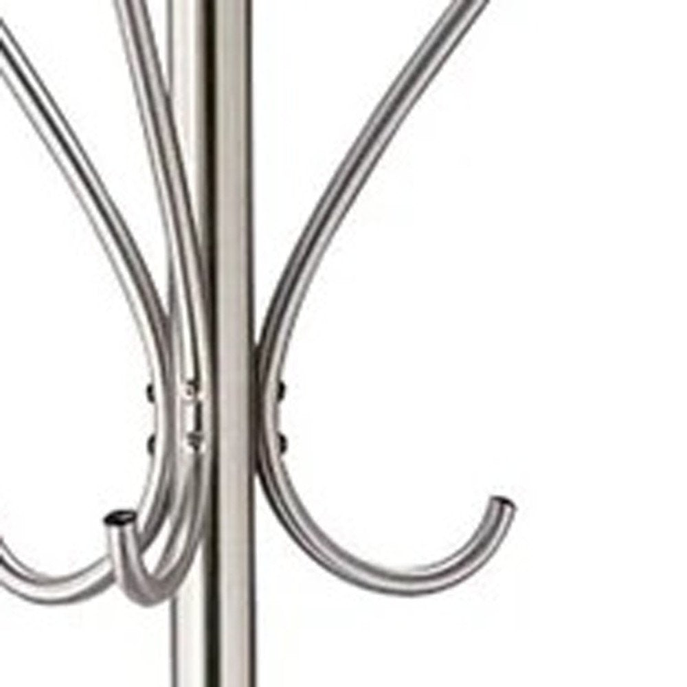 Perchero de pie de acero cepillado de 13" x 68"