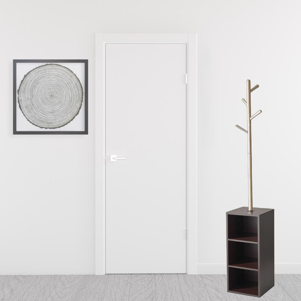 Perchero de almacenamiento de nogal de 30 x 30 x 175 cm
