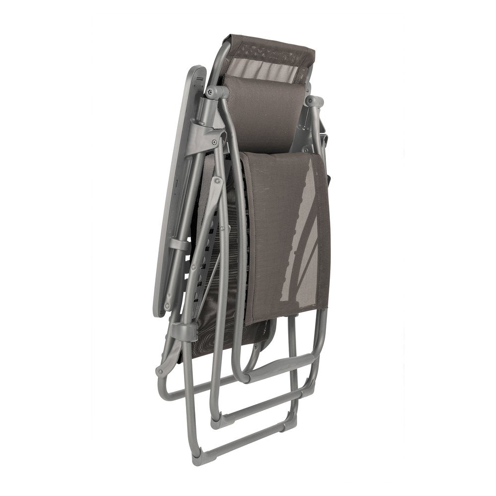 Silla de exterior de gravedad cero de metal grafito de 71 cm con cojín grafito