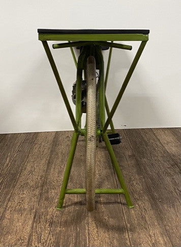 Carrito de cocina para bicicletas de madera maciza y metal marrón y verde de 71"