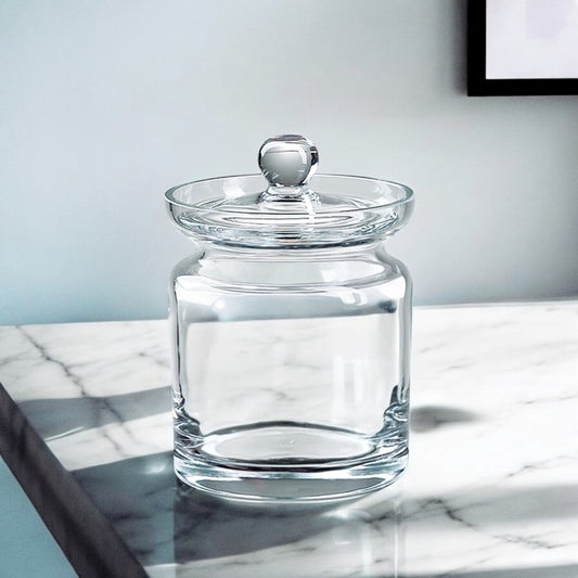 Tarro para galletas de cristal soplado transparente de 6"