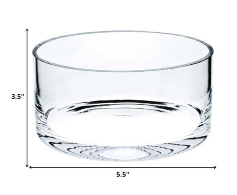 Cuenco redondo de cristal transparente sin plomo de 6" para dulces o frutos secos
