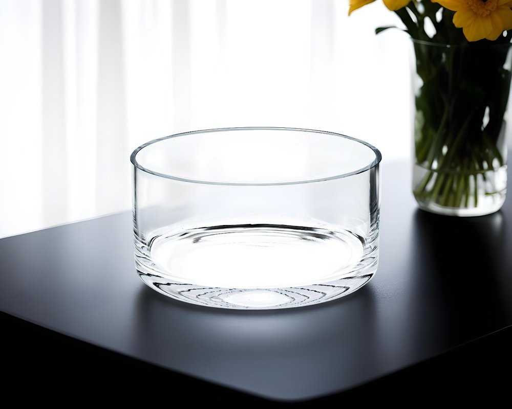 Cuenco redondo de cristal transparente sin plomo de 6" para dulces o frutos secos