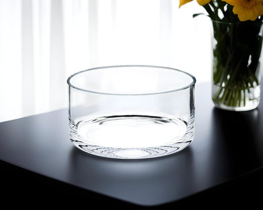 Cuenco redondo de cristal transparente sin plomo de 6" para dulces o frutos secos