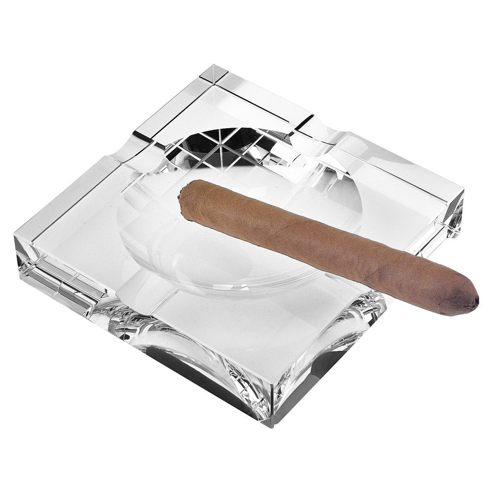 Cenicero cuadrado de cristal transparente de 5"