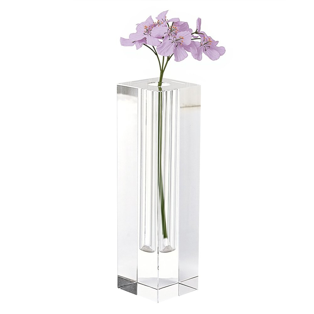 9" Clear Square Lead Free Crystal Table Vase