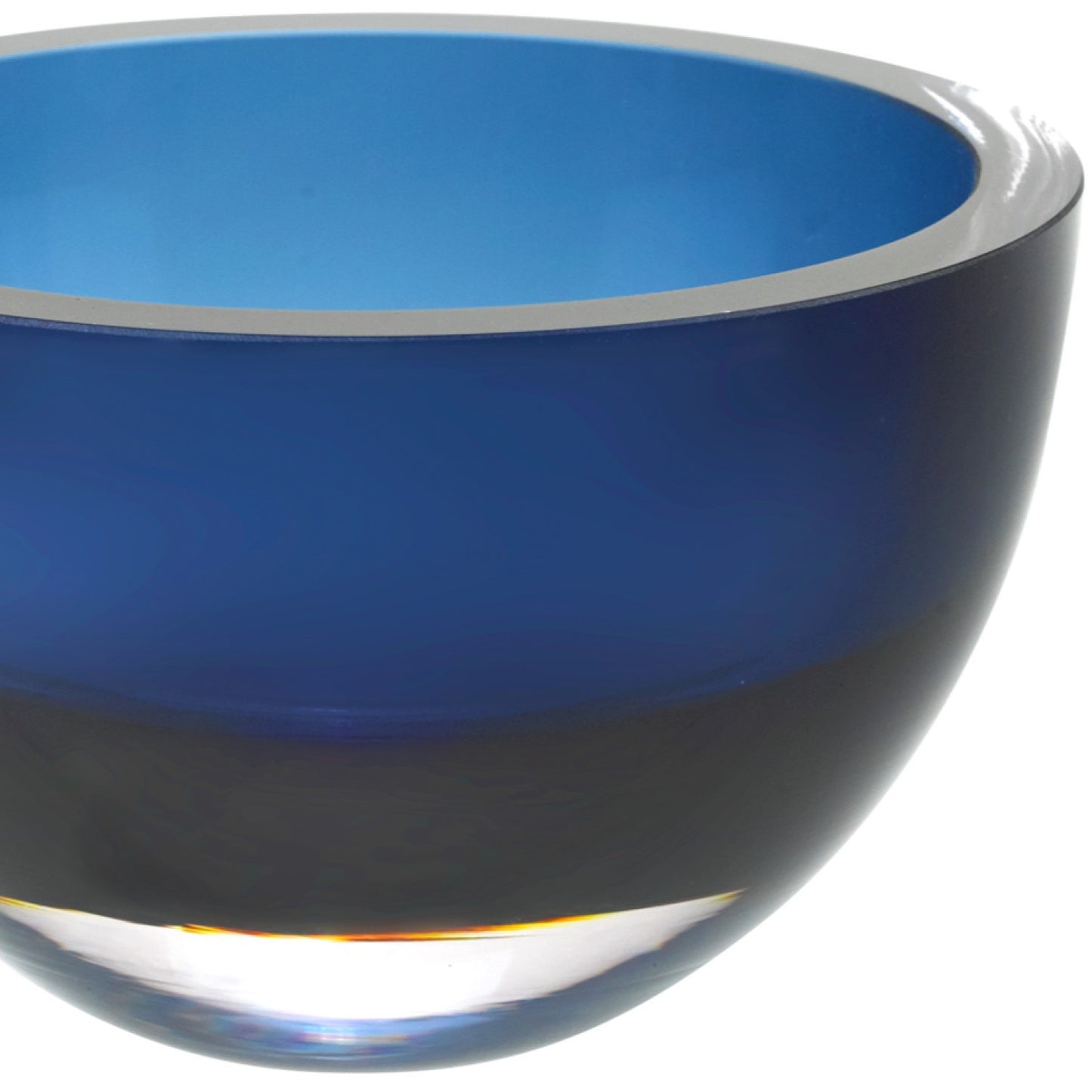 Cuenco de cristal azul medianoche sin plomo, soplado a boca, de fabricación europea, 6 unidades