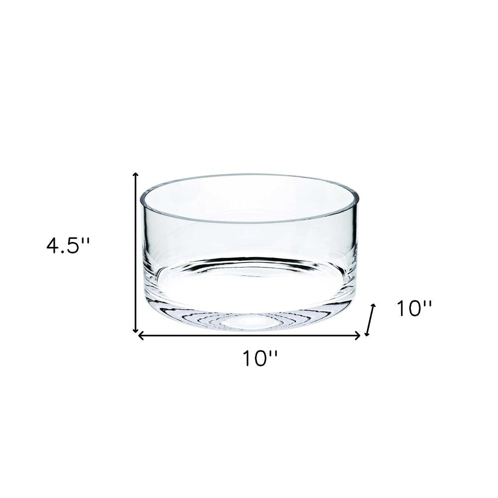 Cuenco de cristal soplado de 10" de fabricación europea