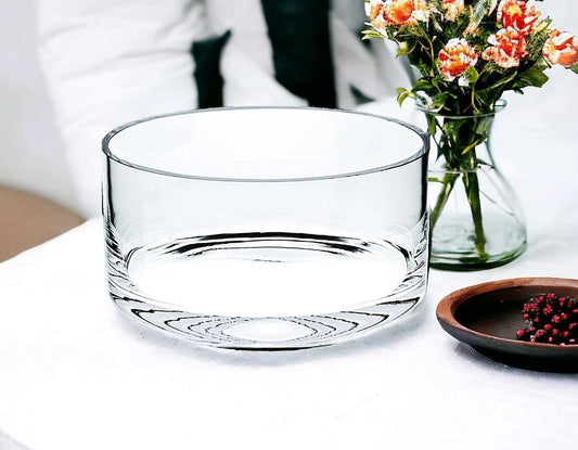 Cuenco de cristal soplado de 10" de fabricación europea