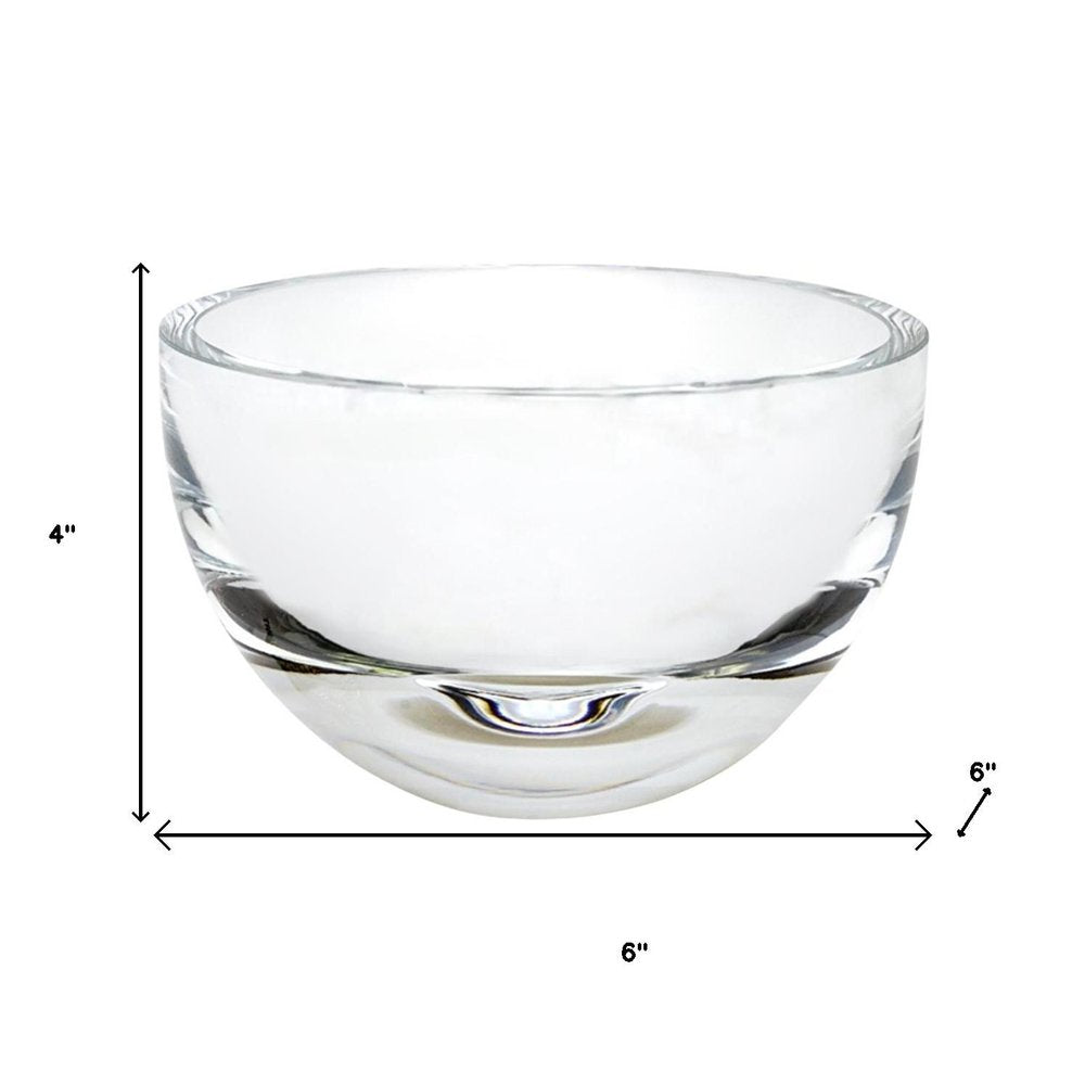 Tazón de cristal transparente de 6" para dulces o frutos secos