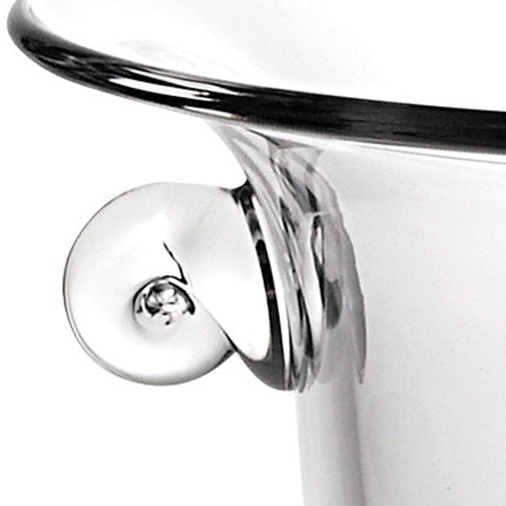 Cuenco de centro de mesa con pedestal redondo de cristal soplado transparente de 11"