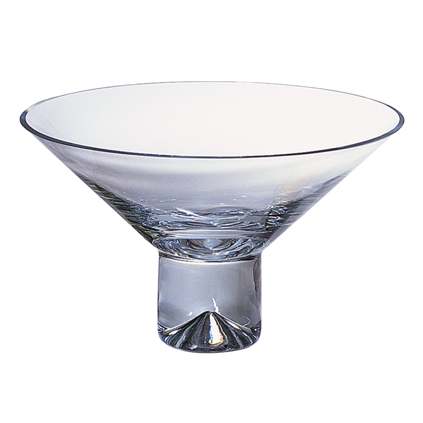 11" Blue Mouth Blown Crystal Round Pedestal Centerpiece Bowl