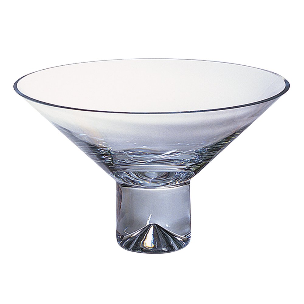 11" Blue Mouth Blown Crystal Round Pedestal Centerpiece Bowl