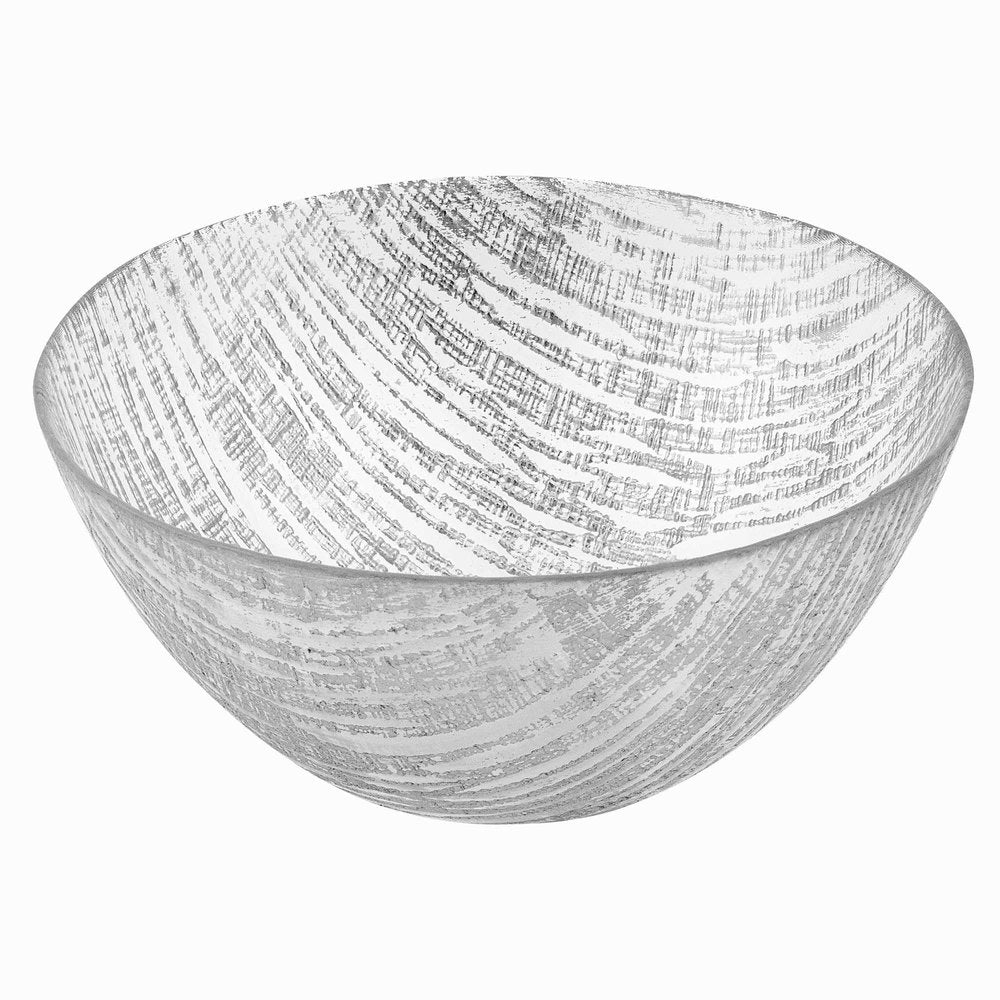 8 Hand Crafted Glass Gold Accent Salad Or Serving Bowl