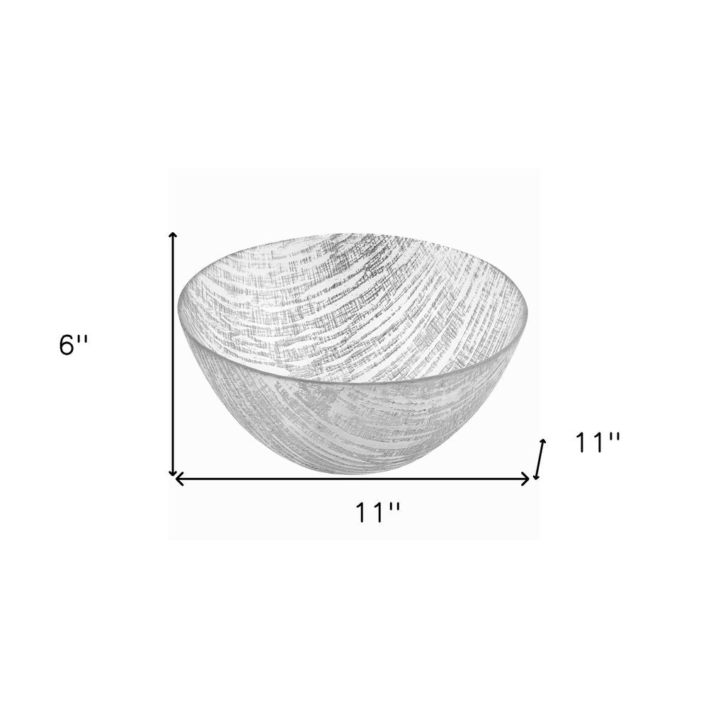 8 Hand Crafted Glass Gold Accent Salad Or Serving Bowl