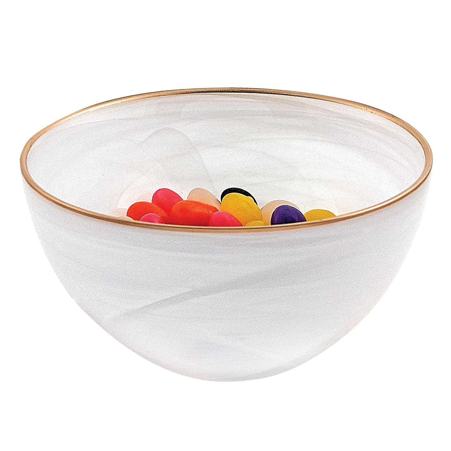 Vidrio blanco y dorado de 6"
