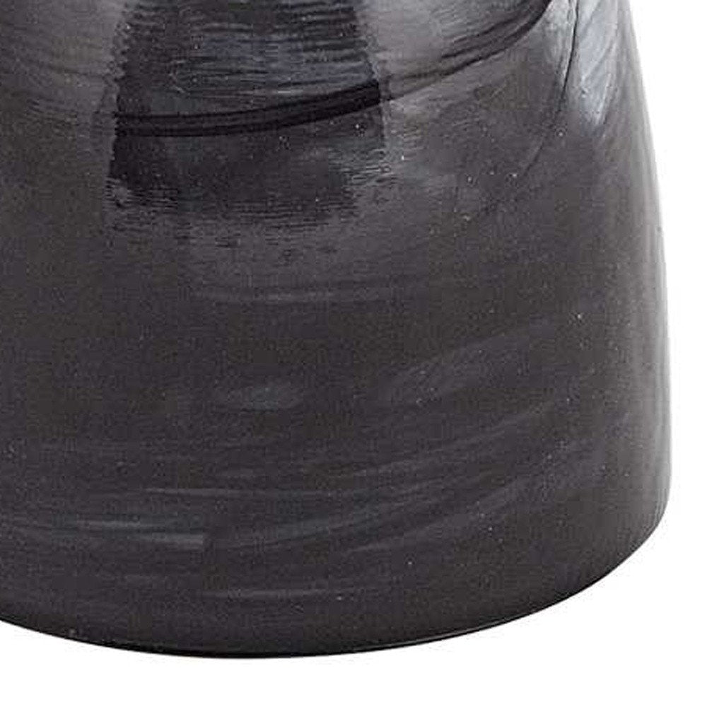 Cuenco central de vidrio soplado con base de 10" con remolino negro y gris