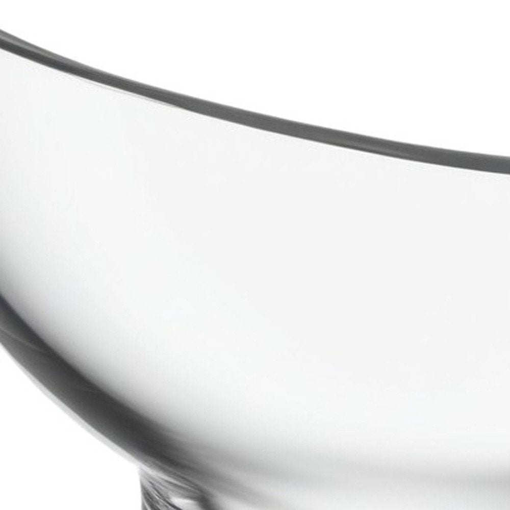 Tazón para dulces de vidrio soplado transparente con borde inclinado de 7"
