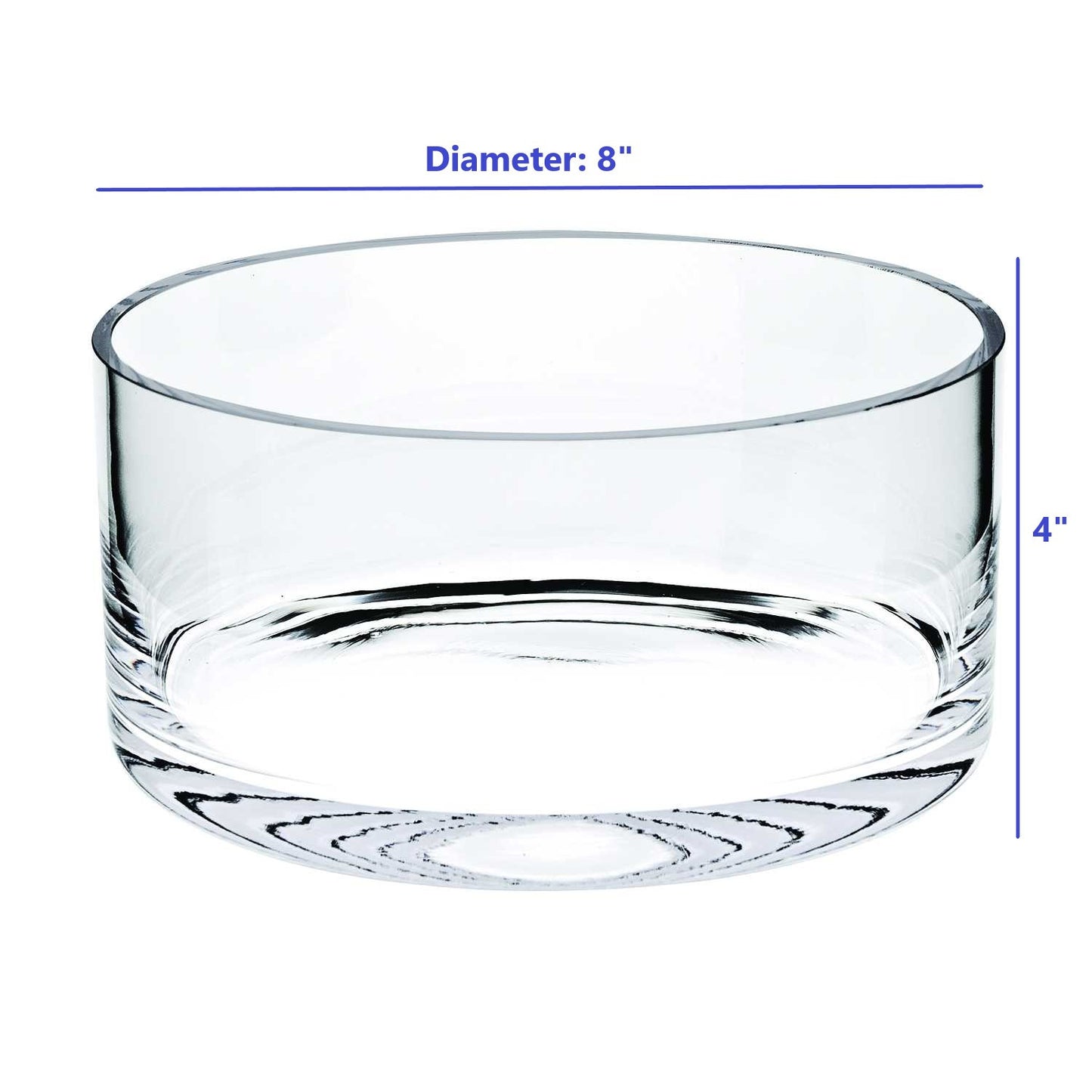 Cuenco redondo de cristal transparente sin plomo de 6" para dulces o frutos secos