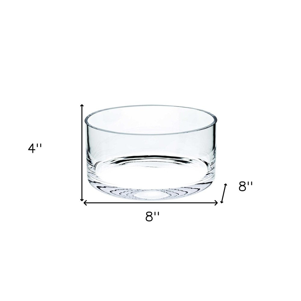 Cuenco redondo de cristal transparente sin plomo de 6" para dulces o frutos secos