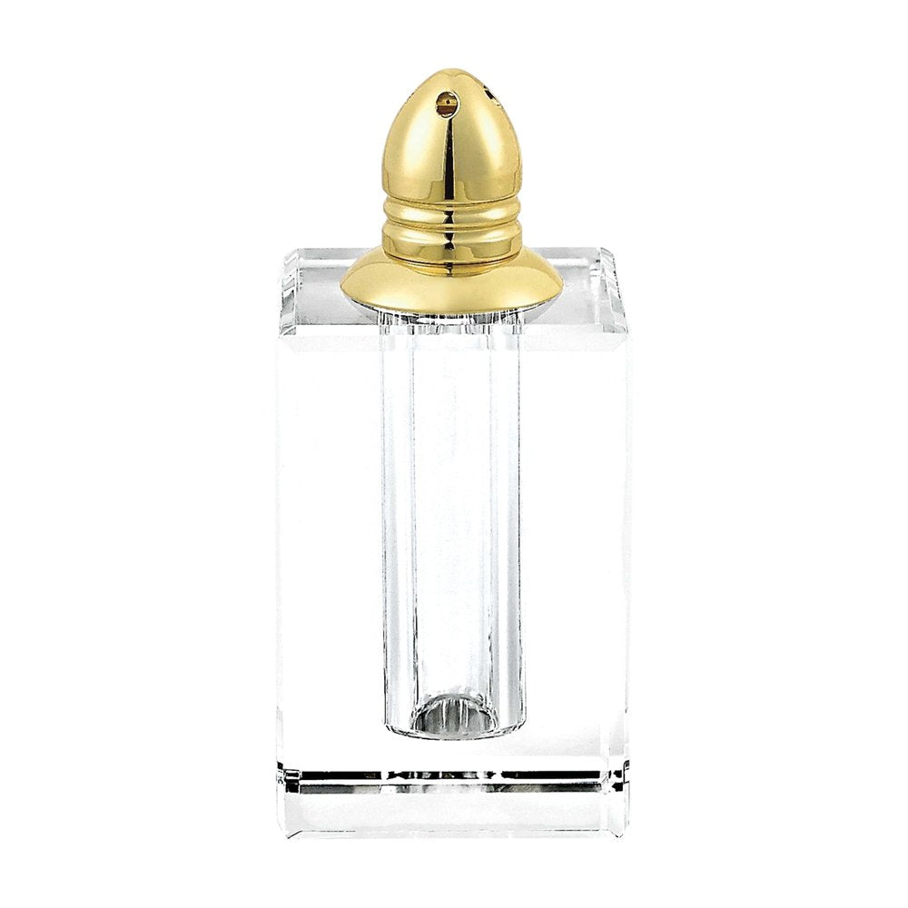 Juego de dos pimenteros de cristal transparente y dorado