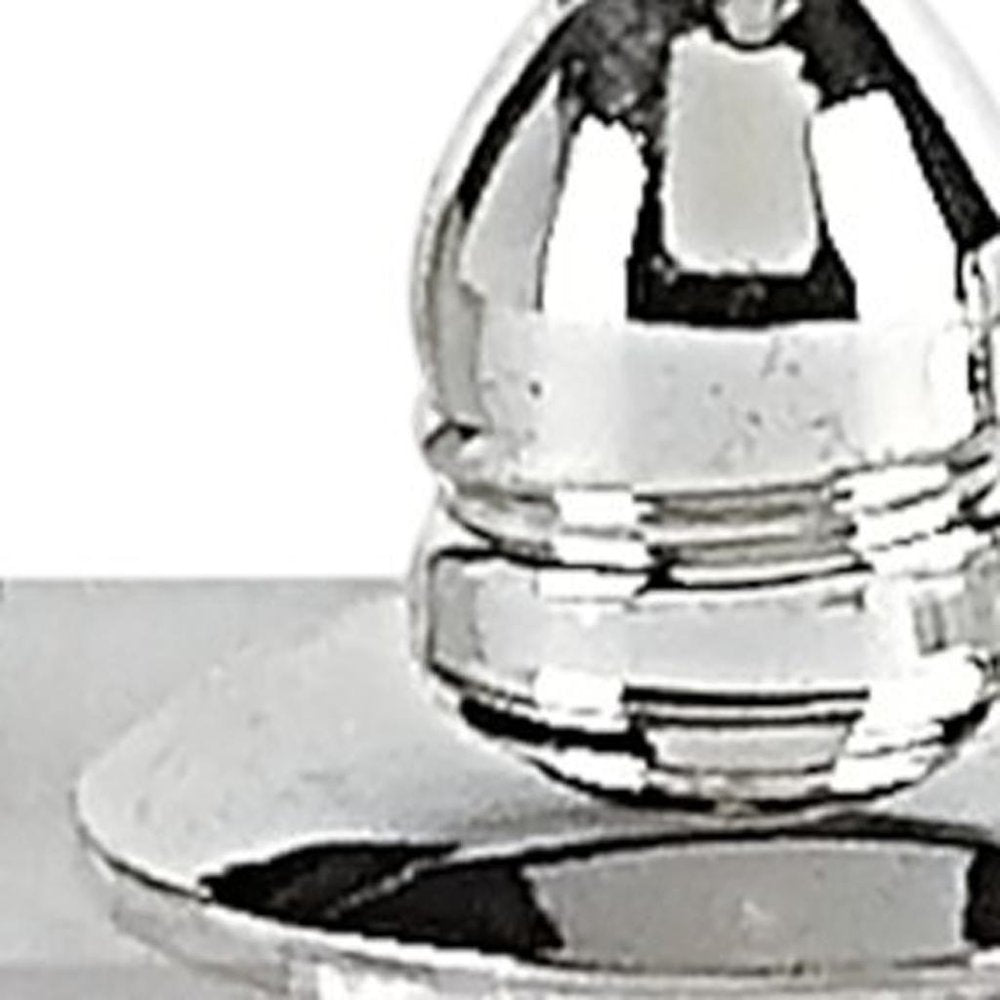 Juego de dos pimenteros de cristal transparente y plateado