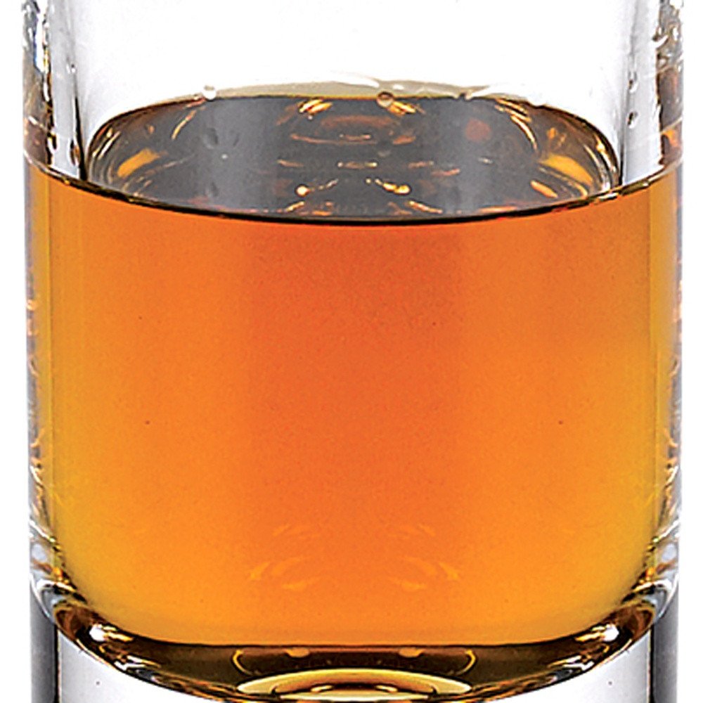 Decantador redondo de cristal europeo soplado a boca, 28 oz