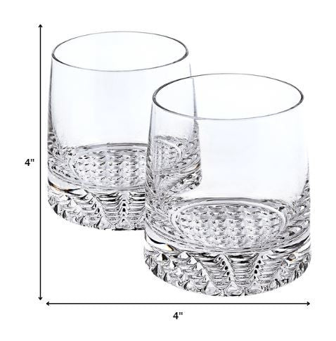 Juego de whisky de cristal europeo soplado a boca, 4 piezas, Rocks o Dof