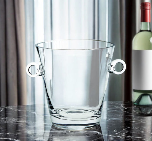 9. Hielera o cubo de hielo de vidrio europeo soplado a boca