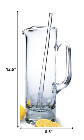 Jarra de martini de cristal transparente sin plomo de 13" con agitador