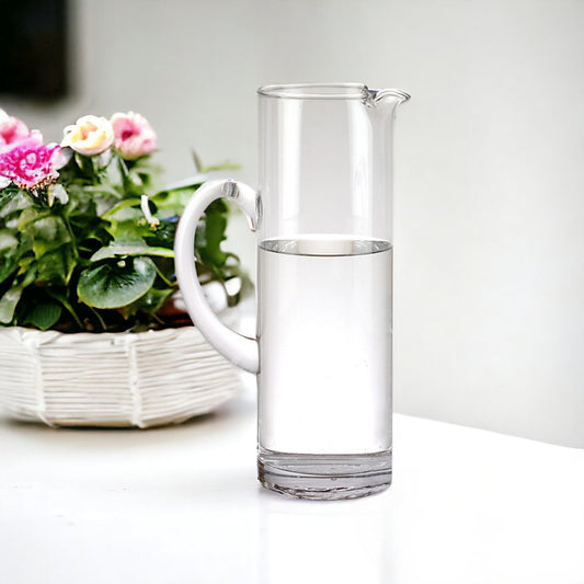 Jarra de cristal soplado transparente sin plomo de 12"