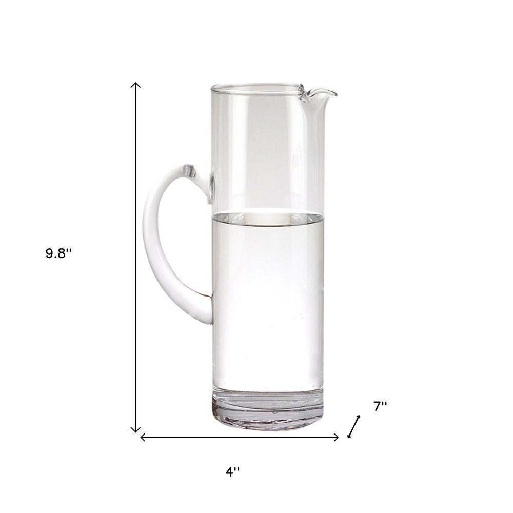 Jarra de cristal transparente soplado sin plomo de 10"