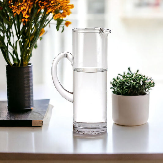 Jarra de cristal transparente soplado sin plomo de 10"
