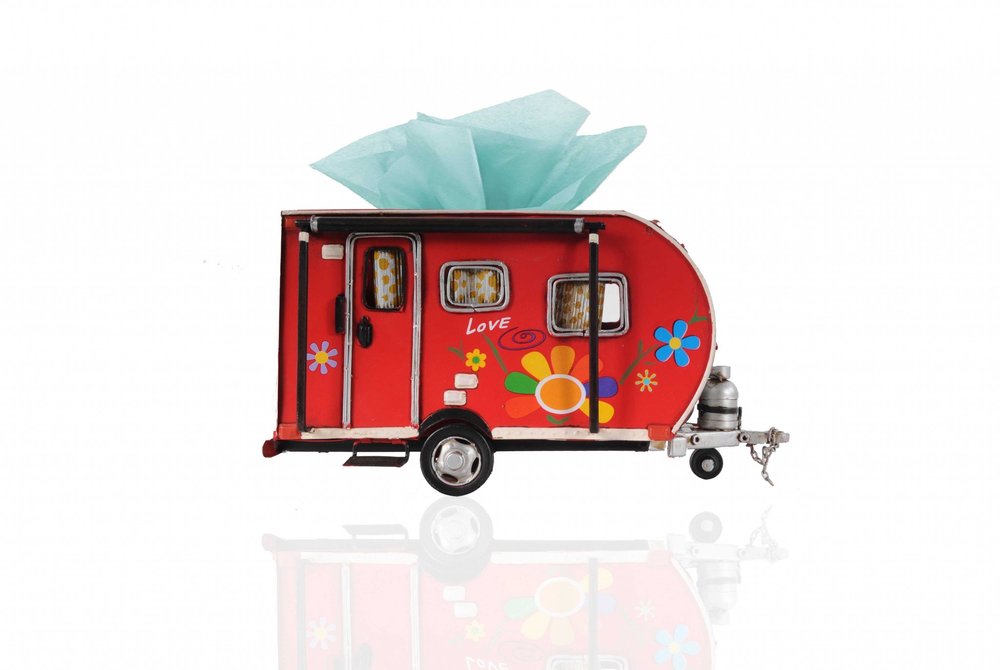 Porta pañuelos modelo caravana rojo