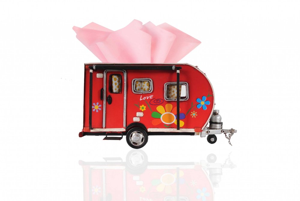 Porta pañuelos modelo caravana rojo