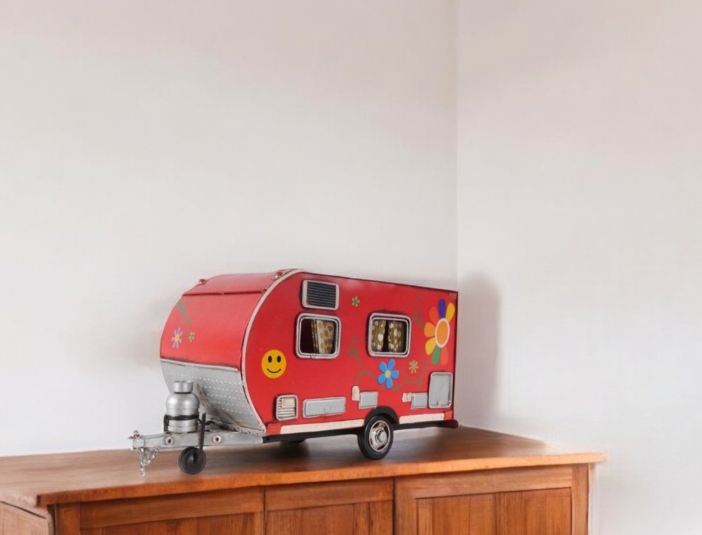Porta pañuelos modelo caravana rojo